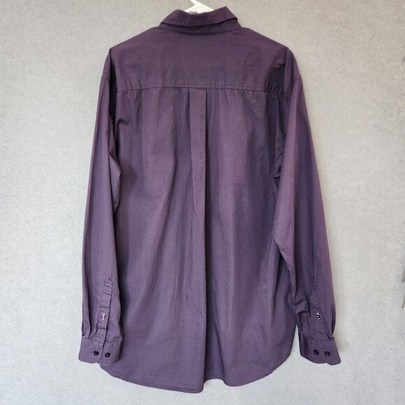 Cinch Shirt Mens L Purple Paisley Flip Cuff Long Sleeve Button Solid Western - Picture 7 of 12